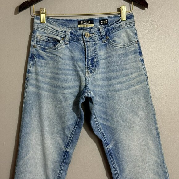 Reclaim Regular Bootleg Bootcut Jeans Men Size 27x32 Western Cowboy Distressed - Picture 11 of 12